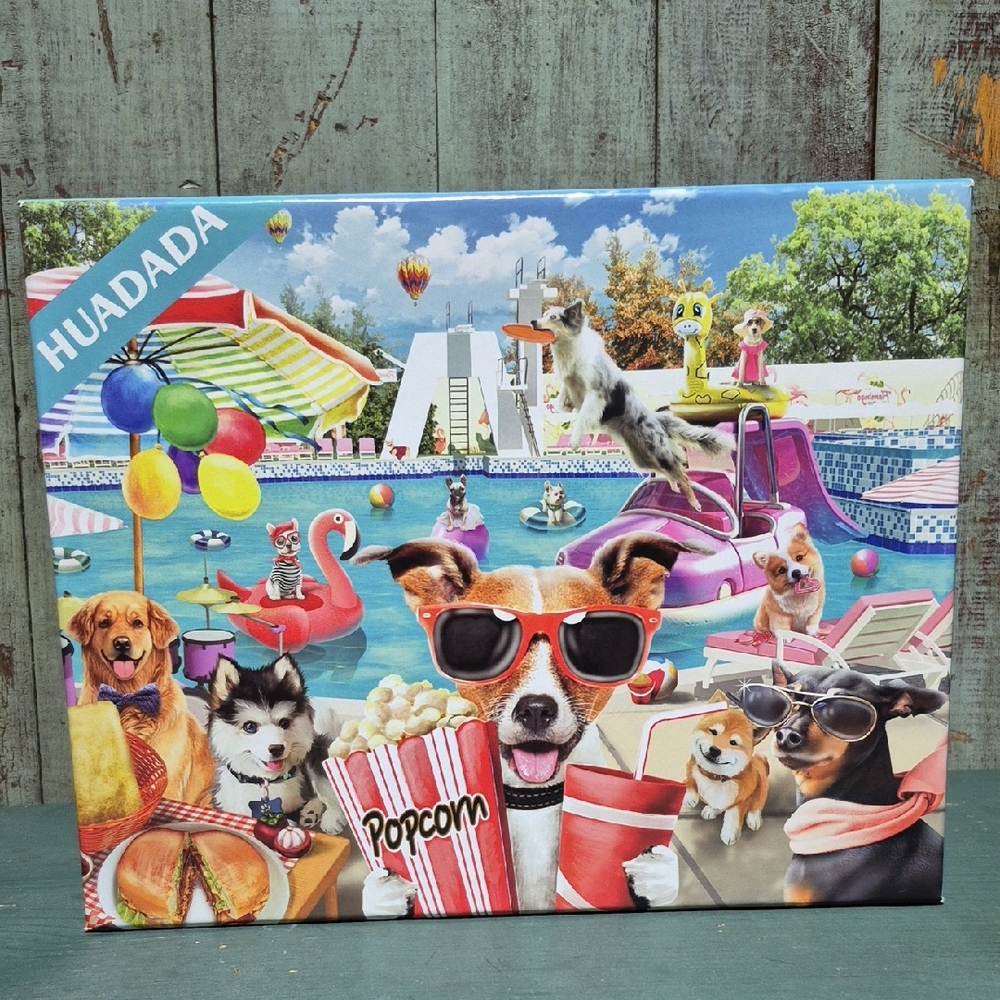 Colorful Dog Pool Party Puzzle